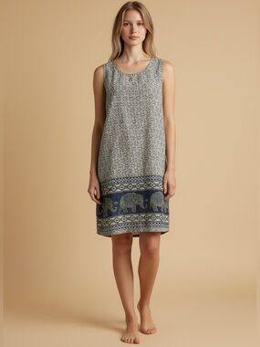 Made in Italy Pronto Moda Sleeveless Lightweight Shift Dress Size 6 Boho Beachy